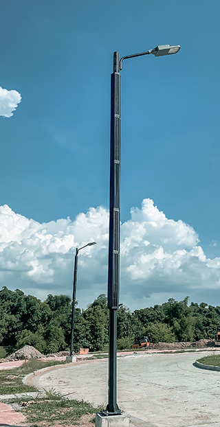 vertical solar led street light pole
