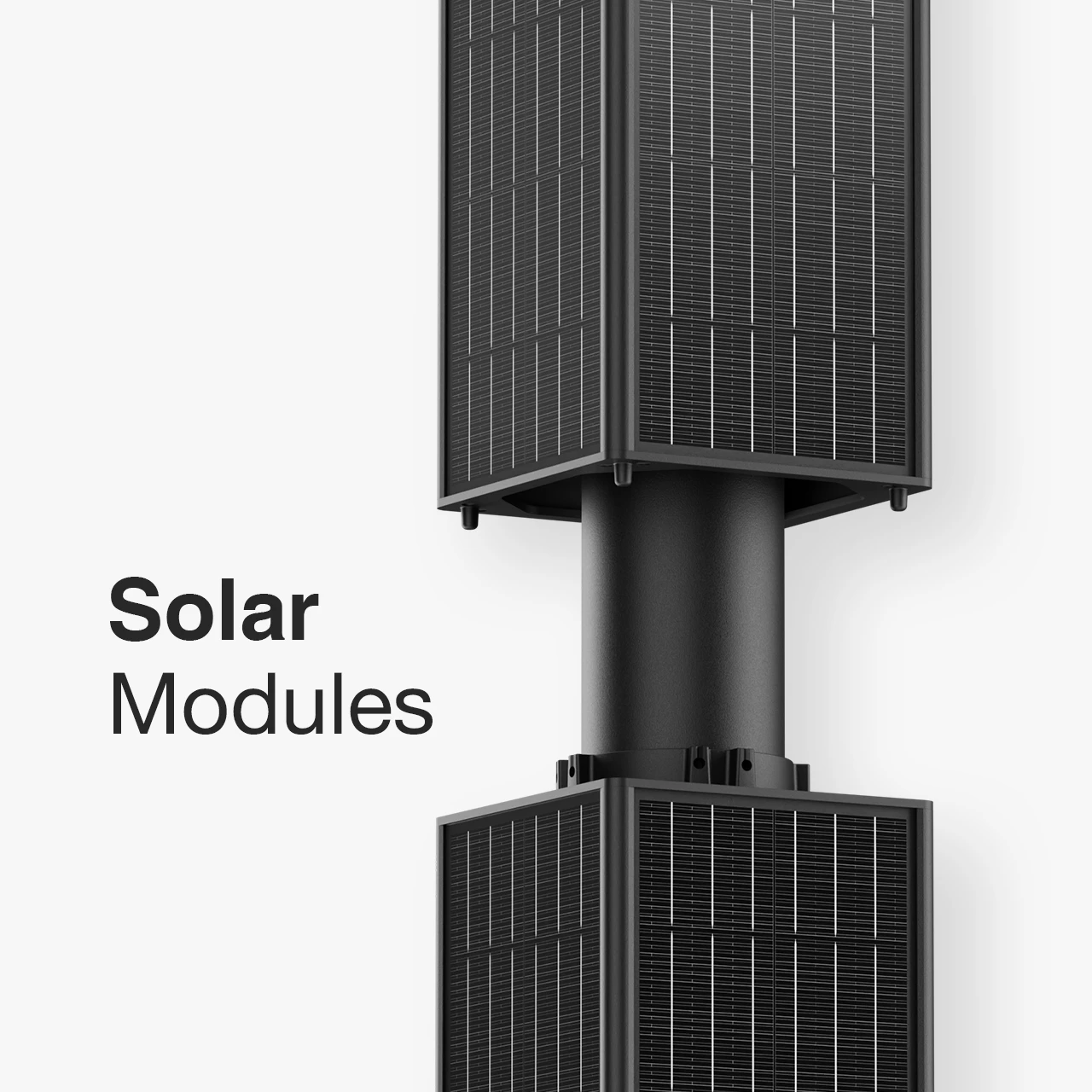 vertical solar street light with 360 degree solar panels