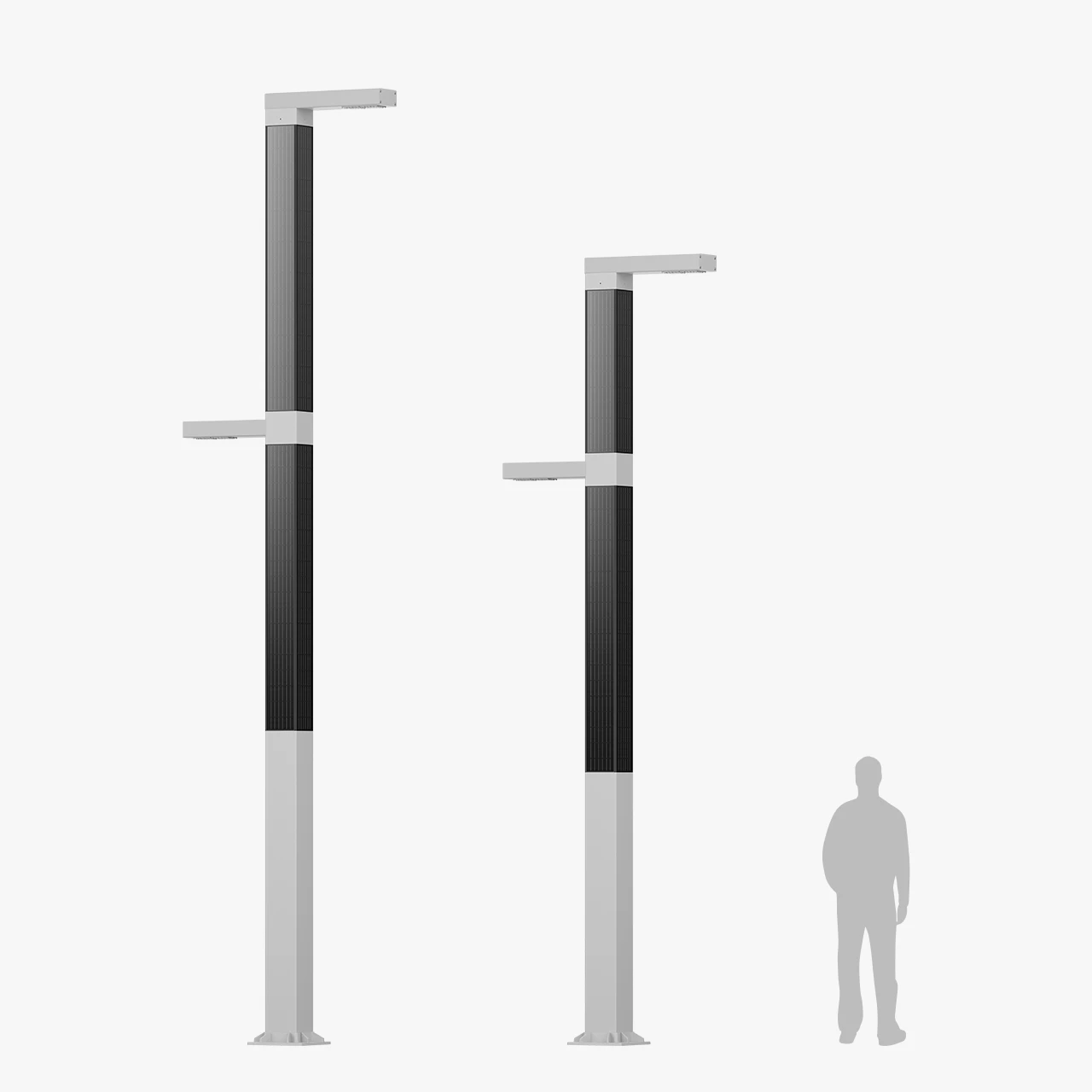 vertical solar street light with modular structure design